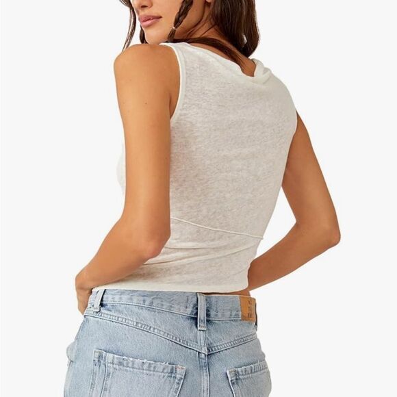 Free People Womens Fall for Me Sleeveless Tee size Medium- like new! - Picture 2 of 8